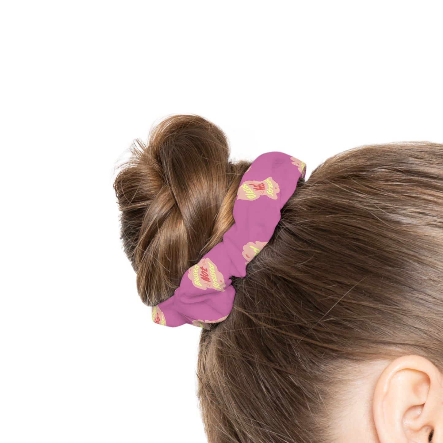 Blessed Not Stressed - Scrunchie (Light Pink)