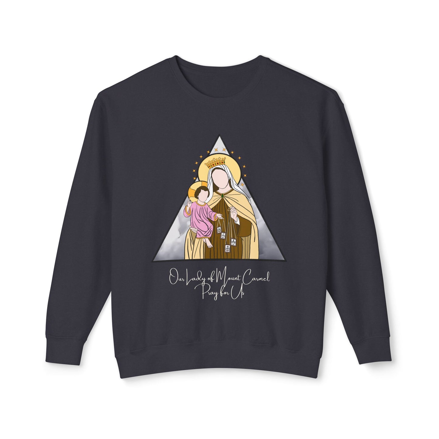 Our Lady of Mount Carmel - Unisex Lightweight Crewneck Sweatshirt