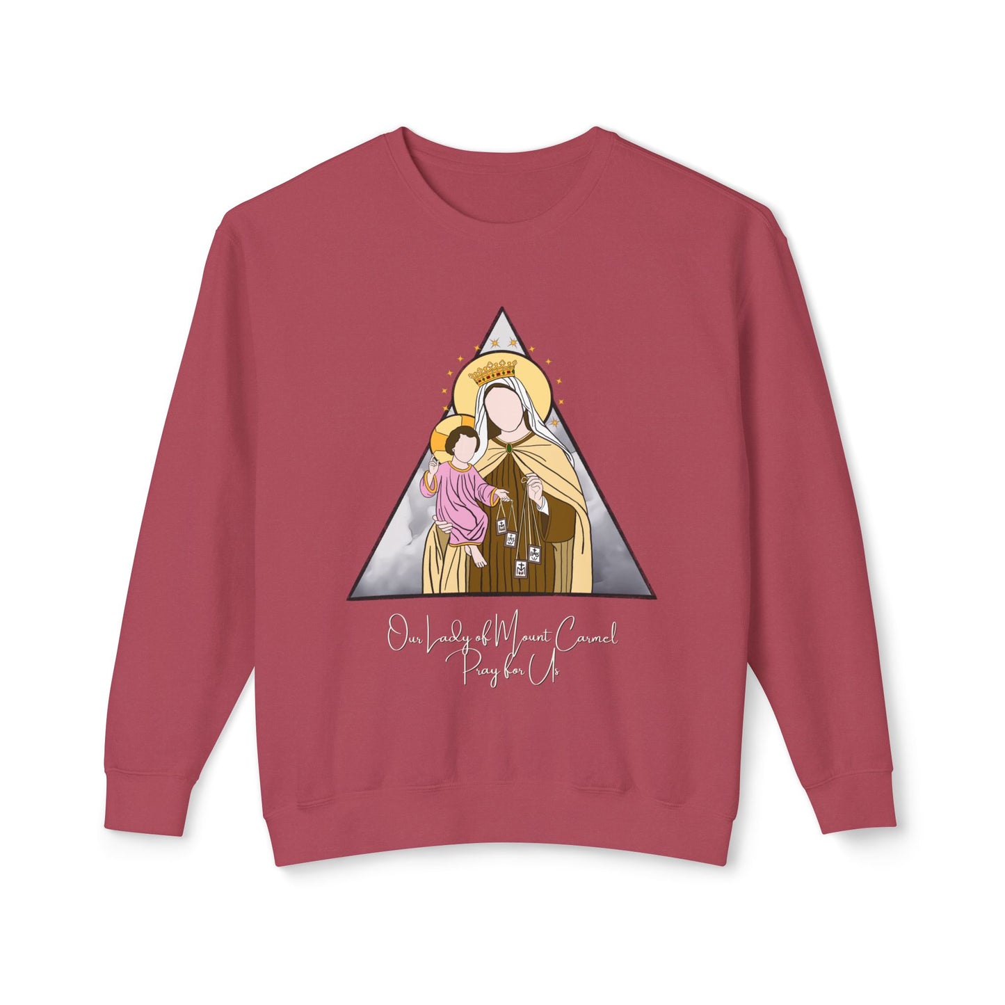 Our Lady of Mount Carmel - Unisex Lightweight Crewneck Sweatshirt