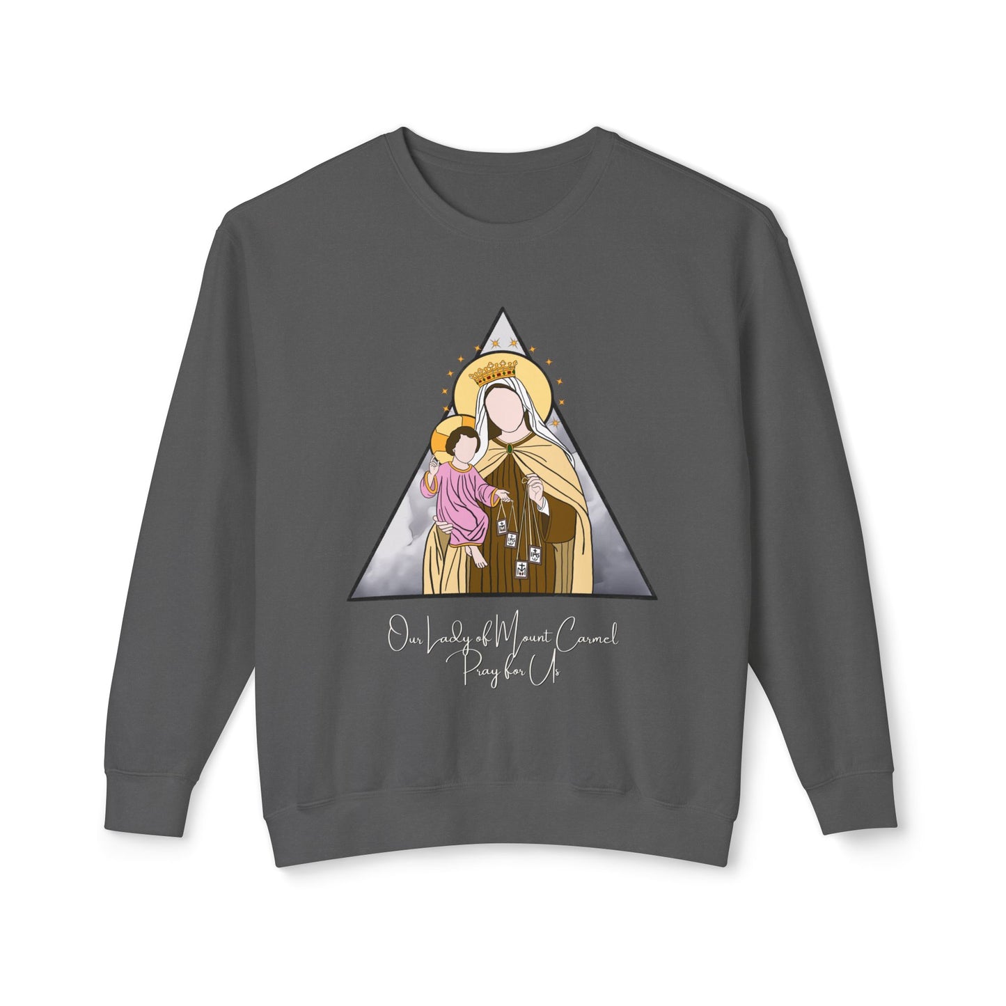 Our Lady of Mount Carmel - Unisex Lightweight Crewneck Sweatshirt