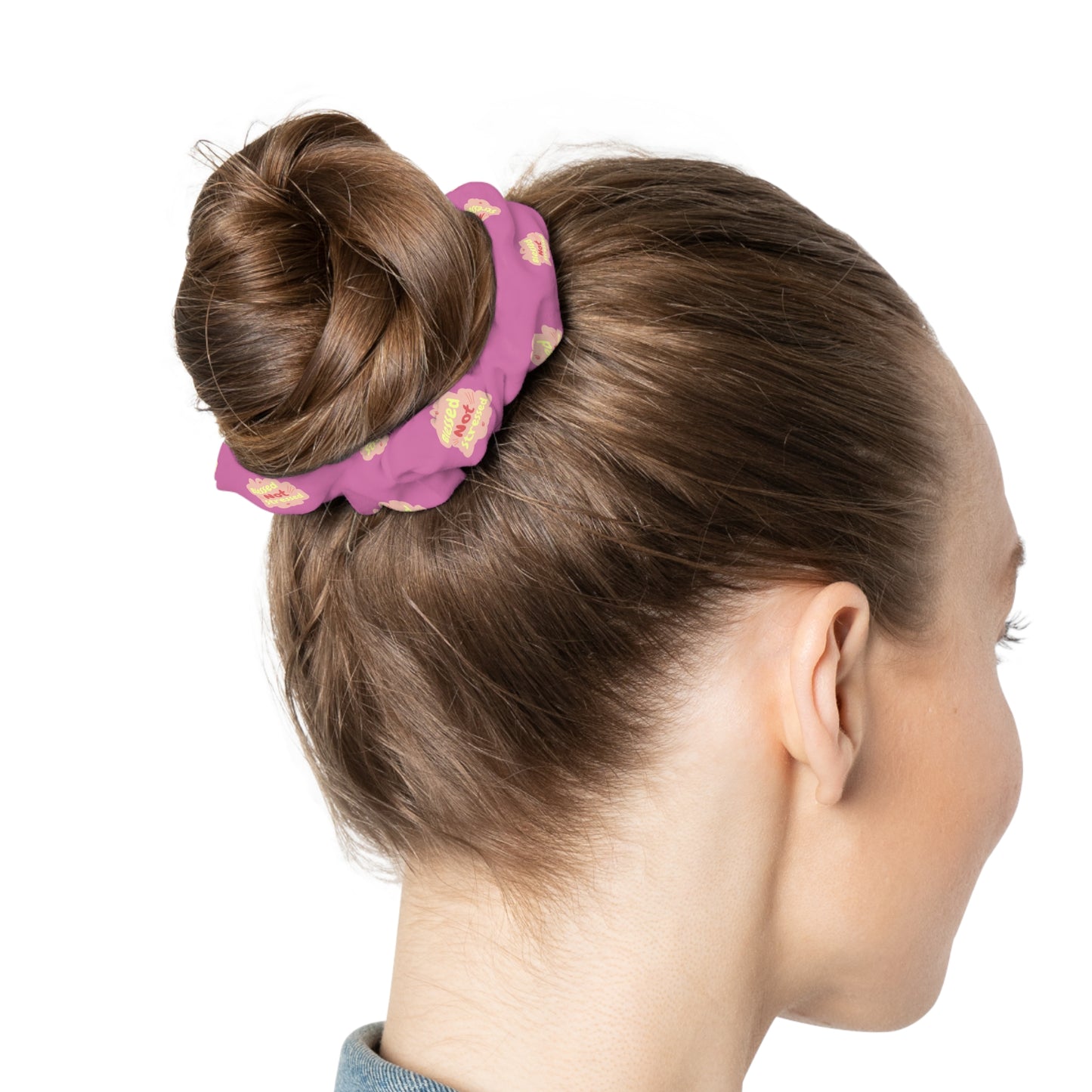 Blessed Not Stressed - Scrunchie (Light Pink)