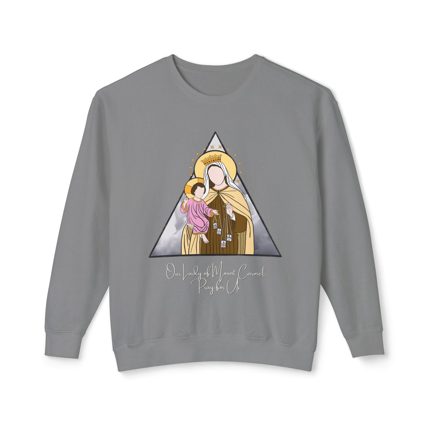 Our Lady of Mount Carmel - Unisex Lightweight Crewneck Sweatshirt
