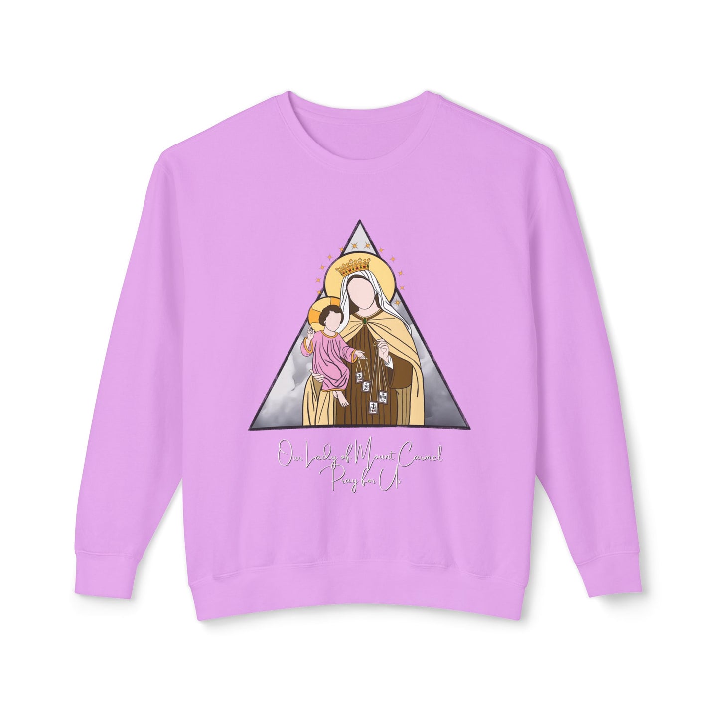 Our Lady of Mount Carmel - Unisex Lightweight Crewneck Sweatshirt