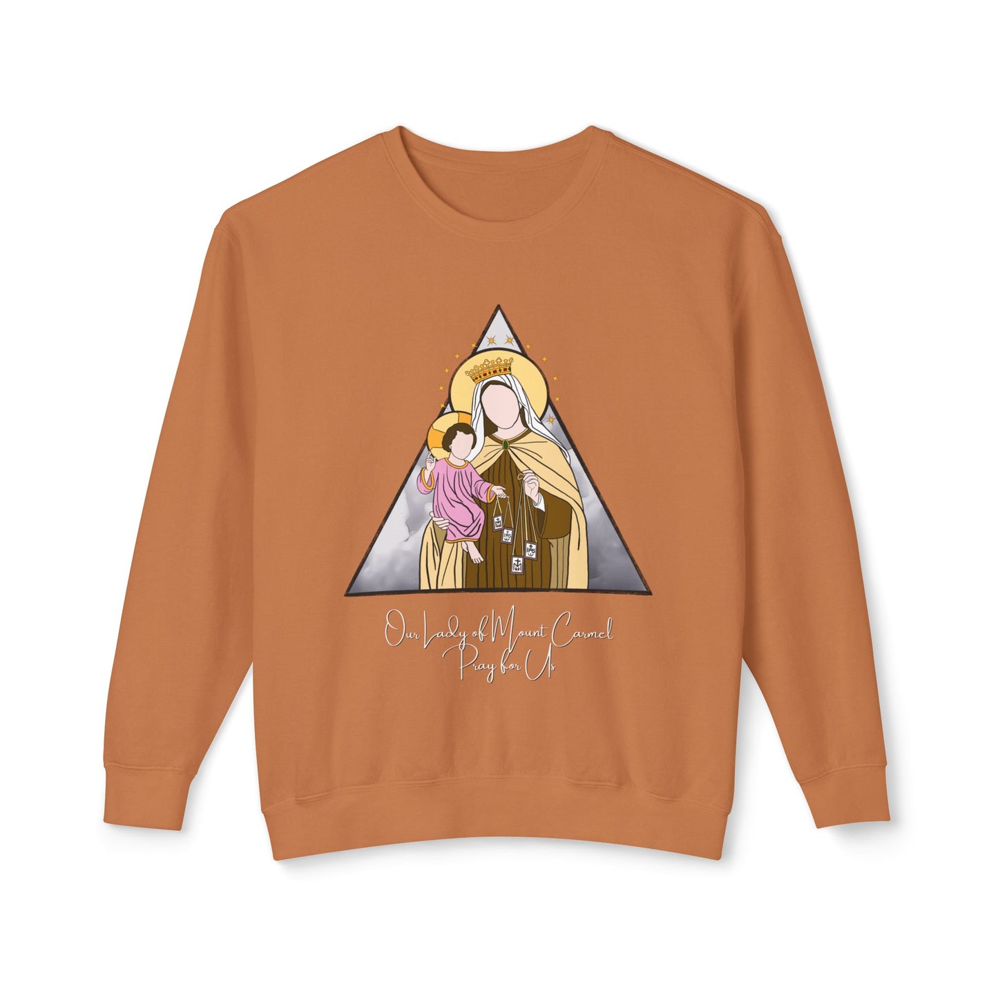 Our Lady of Mount Carmel - Unisex Lightweight Crewneck Sweatshirt
