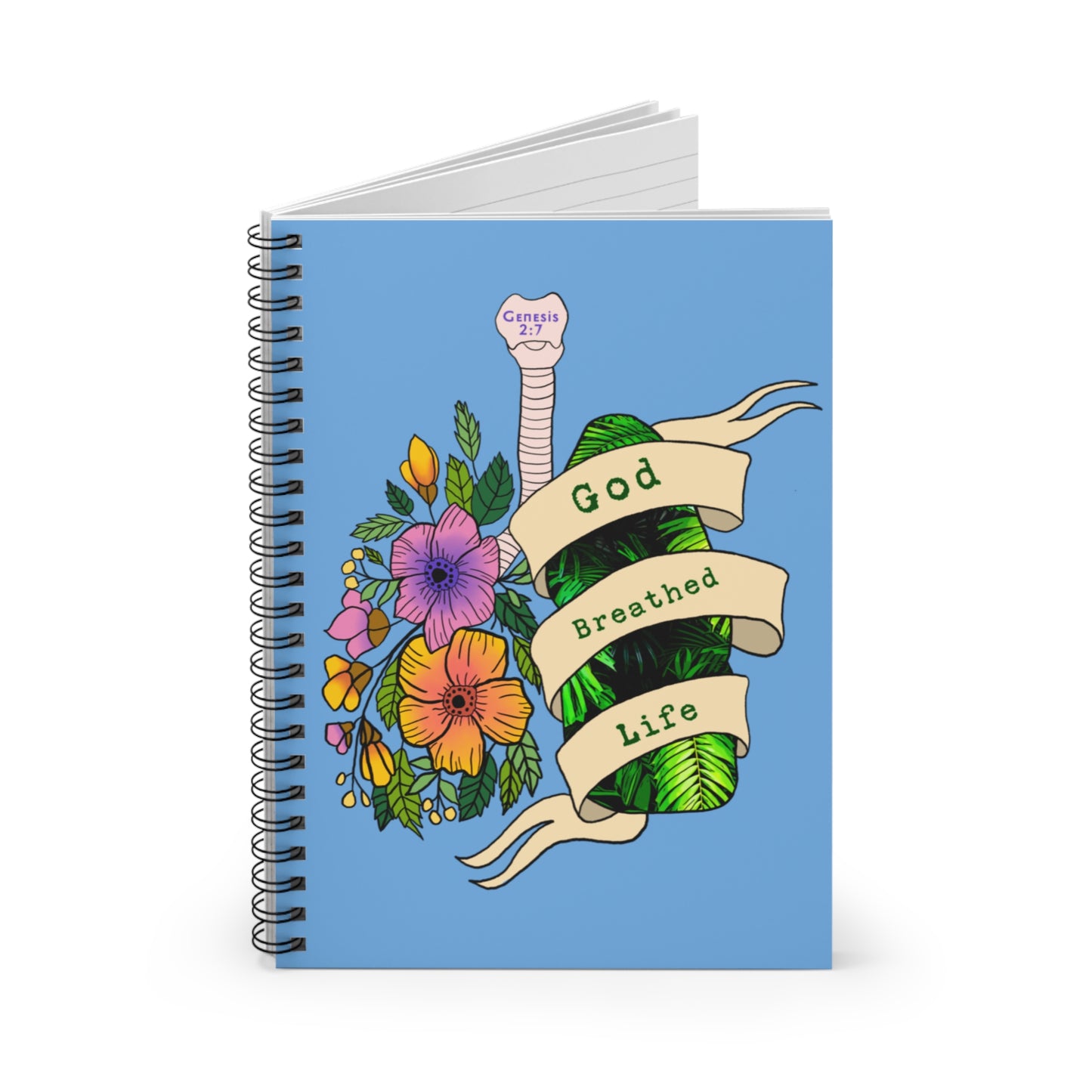 Genesis 2:7 - Spiral Notebook (Ruled Line)