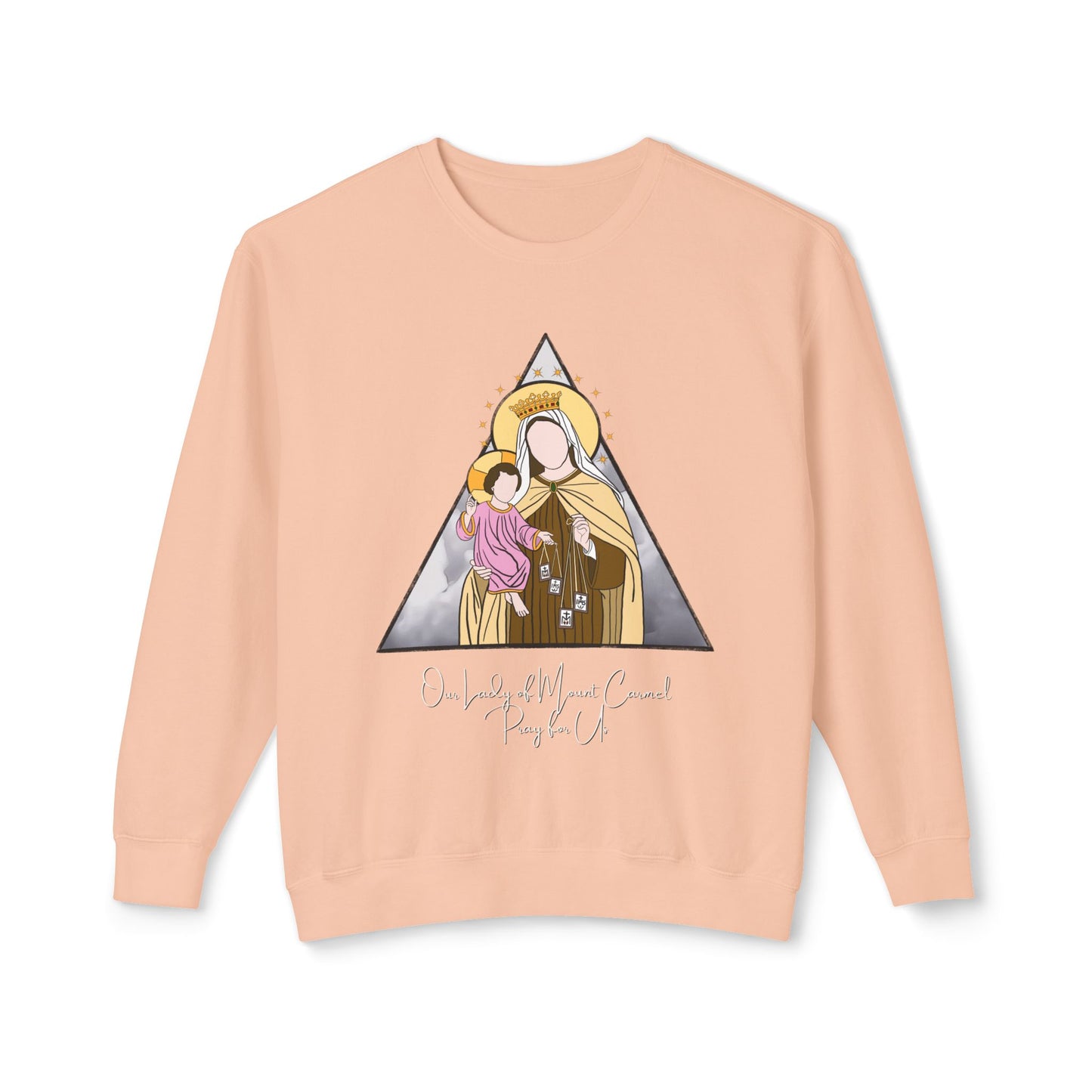 Our Lady of Mount Carmel - Unisex Lightweight Crewneck Sweatshirt