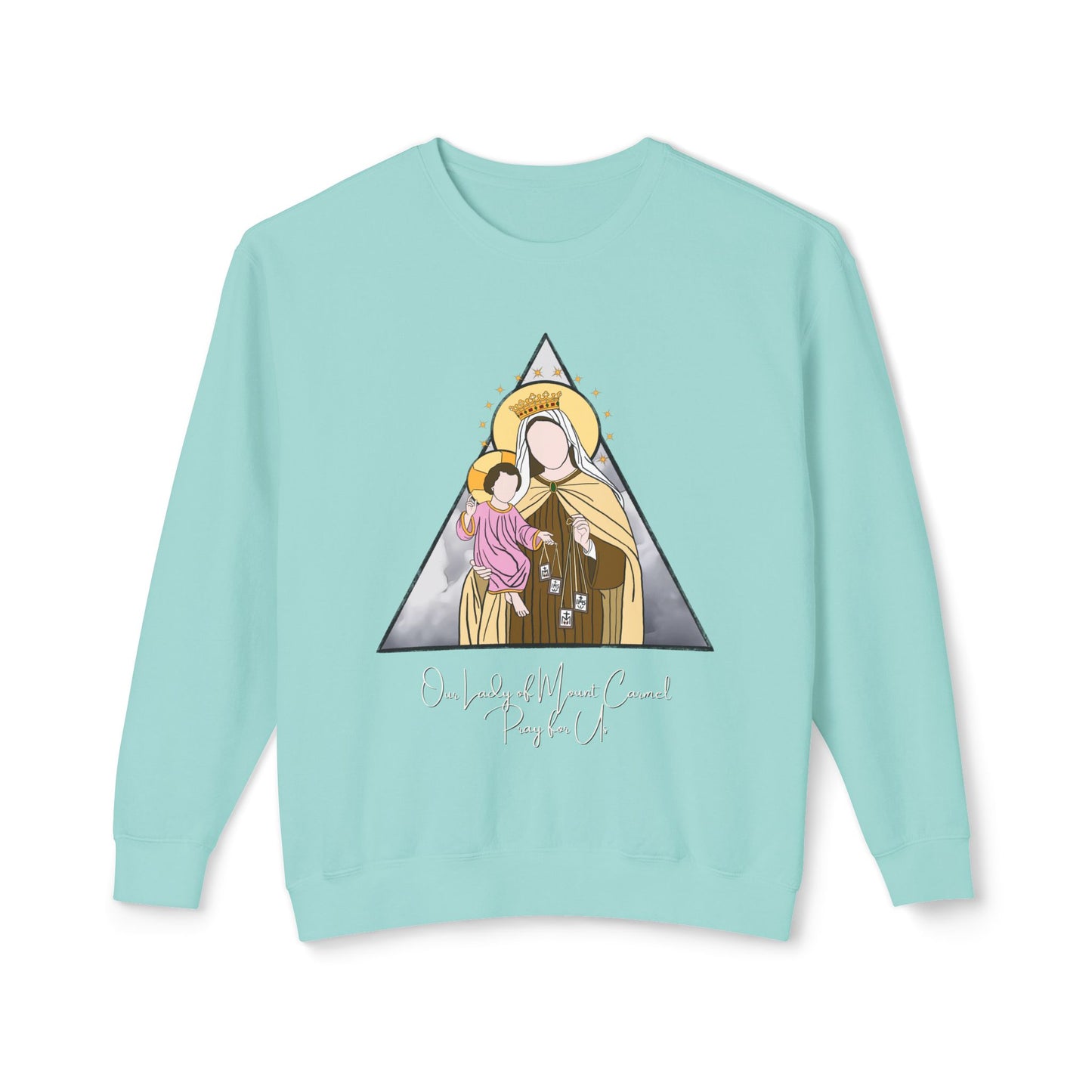 Our Lady of Mount Carmel - Unisex Lightweight Crewneck Sweatshirt