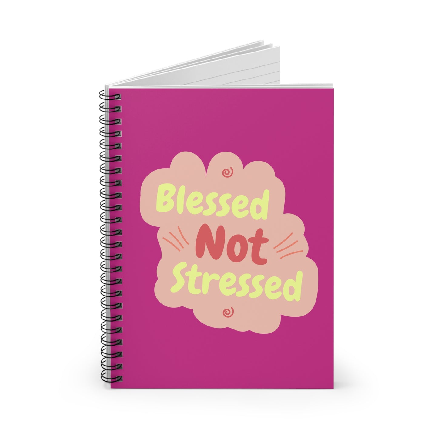 Blessed Not Stressed - Spiral Notebook