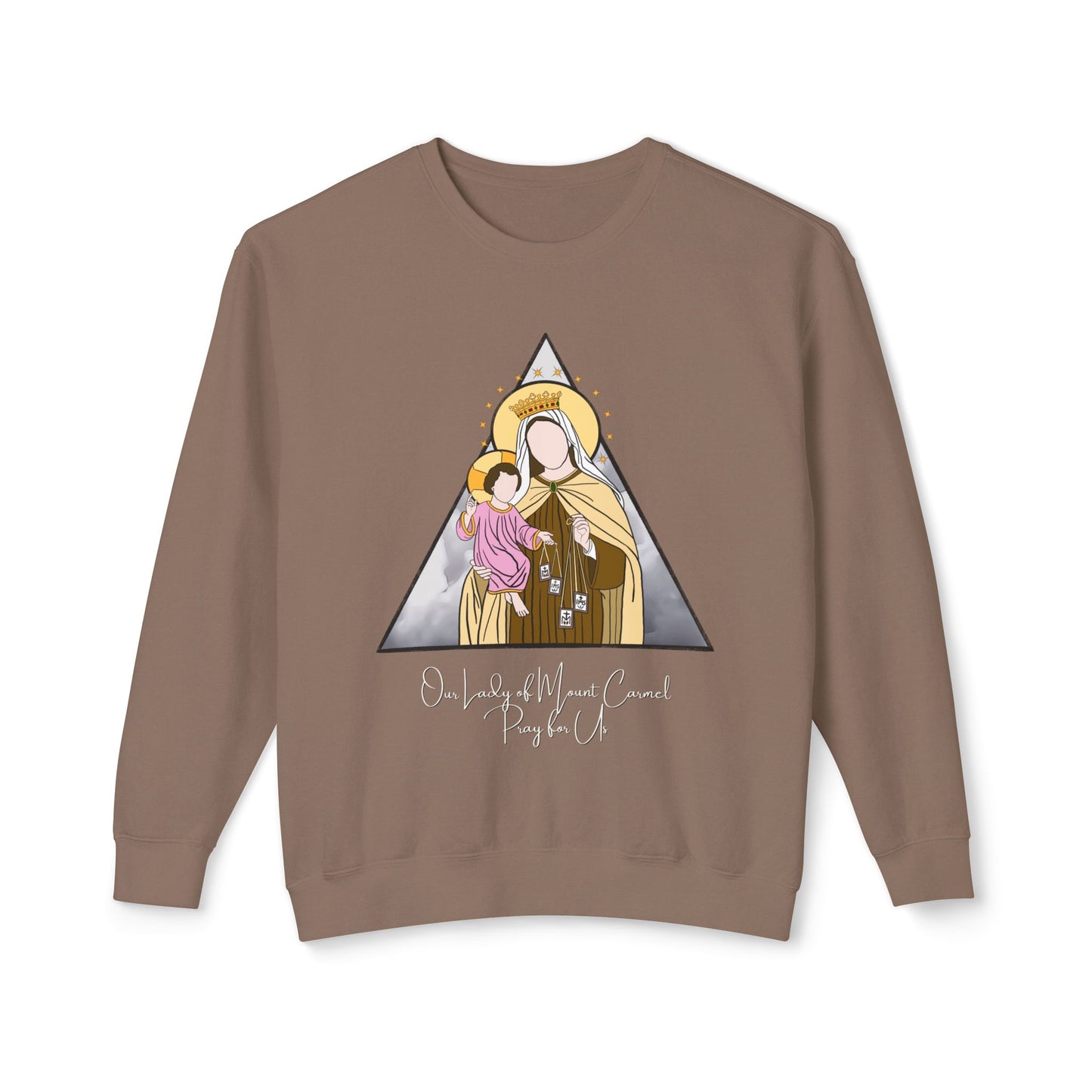Our Lady of Mount Carmel - Unisex Lightweight Crewneck Sweatshirt