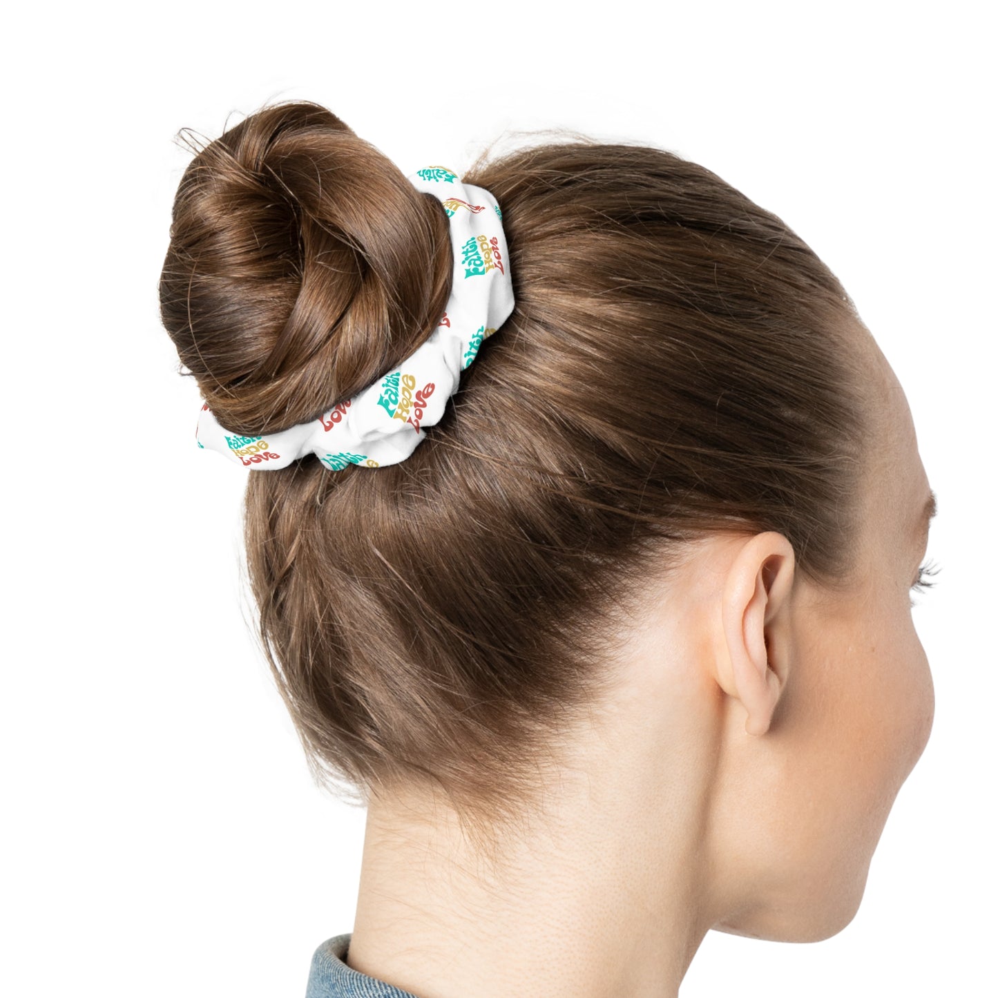 Faith, Hope, Love - Scrunchie (White)